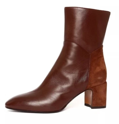 NEW $495 Aquatalia Women's Brown Leather Suede Side Zipper Ankle Boot Size 8.5 - Image 1 of 4