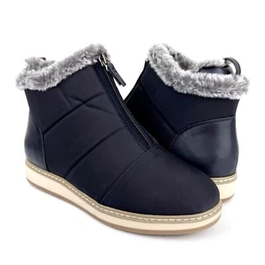 White Mountain Women's Tamarin Puffer Ankle Bootie Navy Blue Size 9.5 - Picture 1 of 12