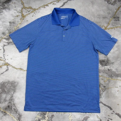 Camisa polo de golf Nike para hombre mediana manga corta Dri-Fit Swoosh logotipo azul blanco Foto 1 de 4