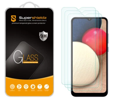 [3-Pack] Supershieldz Tempered Glass Screen Protector for Samsung Galaxy A02S - Image 1 of 4