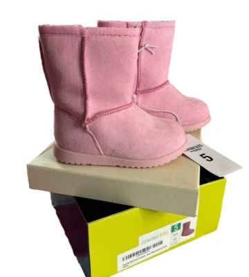 NWT Genuine Kids Oshkosh Pink Aubrey Fleece Lined Boots Side Zip, Toddler Girl 5 - Image 1 of 4