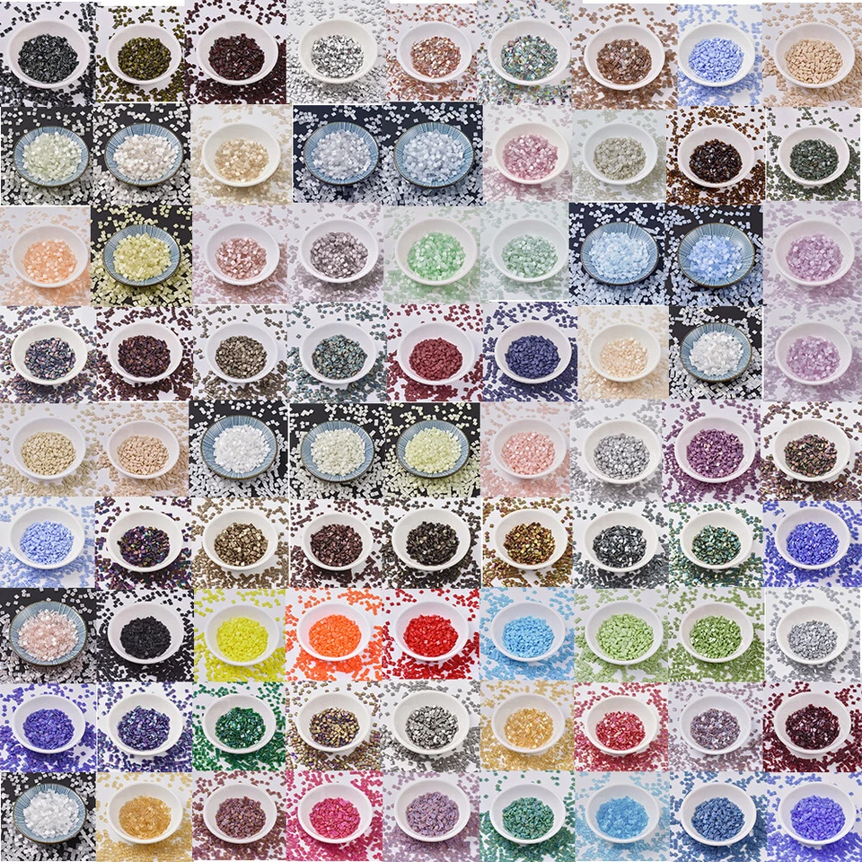 118pcs/10g Opaque Glass TILA Tiny Beads 2-Hole Loose Spacer DIY Craft 5x5x1.9mm - Image 1 of 1