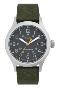 Timex TW4B22900 Men's Indiglo Expedition Grey Dial Brown Leather Band Watch - Picture 1 of 2