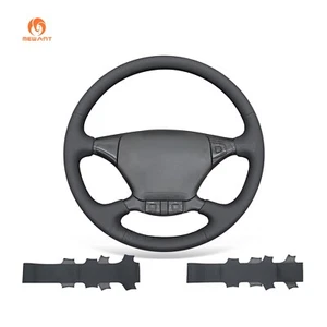 MEWANT Hand Sew Black Artificial Leather Steering Wheel Cover for Scania P G R T - Foto 1 di 10