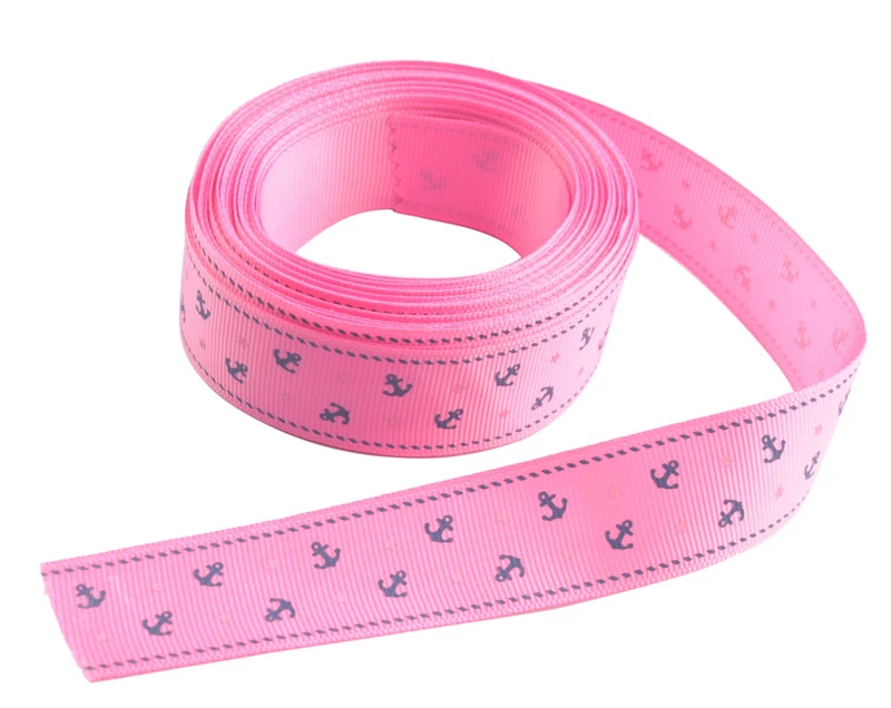 10 Meters Of 25mm Anchor Star Printing Craft Satin Ribbon - Image 1 of 4
