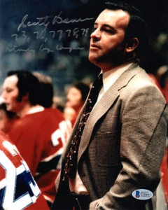 SCOTTY BOWMAN SIGNED 8x10 PHOTO +HUGE MONTREAL CANADIENS INSCRIPTION BECKETT BAS - Picture 1 of 2