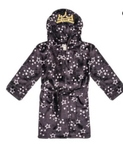 Girls Size 4 Robe with Hood Pajamas PJs Purple STARS 4T 5T Bathroom Beach NWT  - Picture 1 of 2