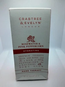 NEW CRABTREE & EVELYN ROSEWATER & PINK PEPPERCORN HYDRATING HAND THERAPY 100ml - Picture 1 of 1