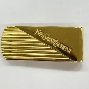 Echte Yves Saint Laurent YSL Vintage Top Zustand Geldklammer Metall Gold - Bild 1 von 6