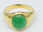Oval Cut Jadeite Jade Gemstone Ring Size 12 22K Yellow Gold (Ap1111629)