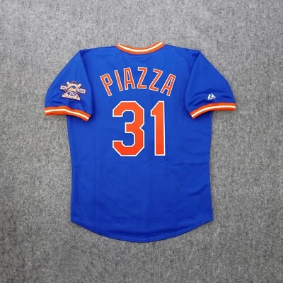 Mike Piazza 1986 New York Mets Men's Alternate Blue 25th Cooperstown Jersey - Image 1 of 4