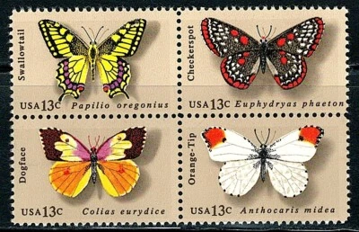 US Block of 4 Butterfly Scott# 1712-1715, (MNH) - Image 1 of 2