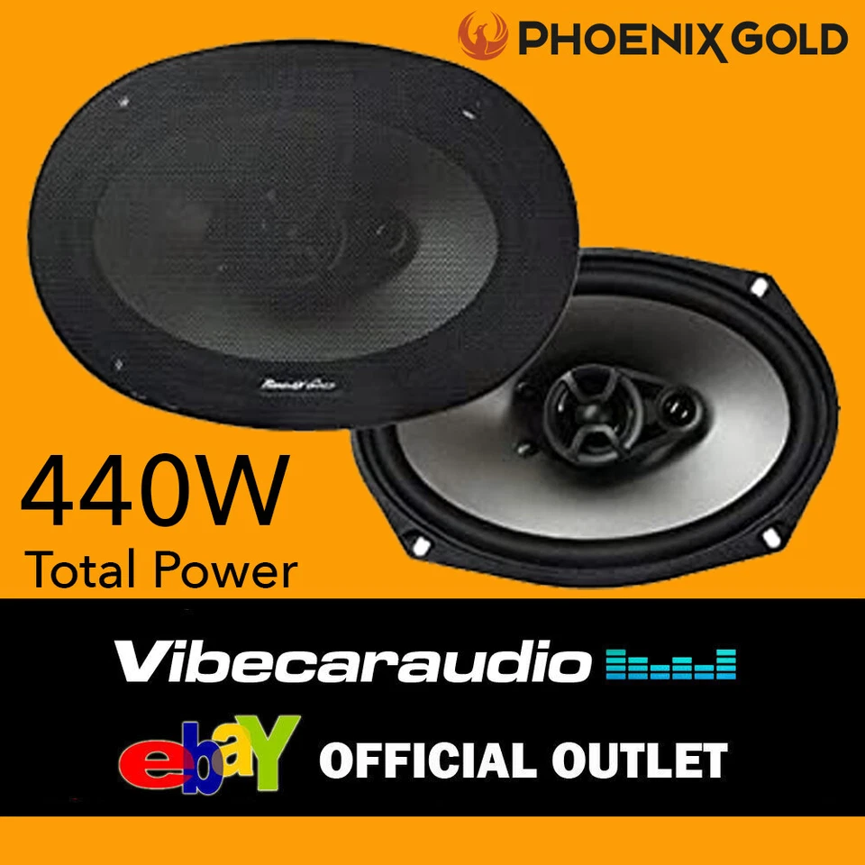 "Altavoces de estante de puerta coaxial de 3 vías Phoenix Gold serie Z69CX 6""x 9"" 440W máx.  Foto 1 de 1