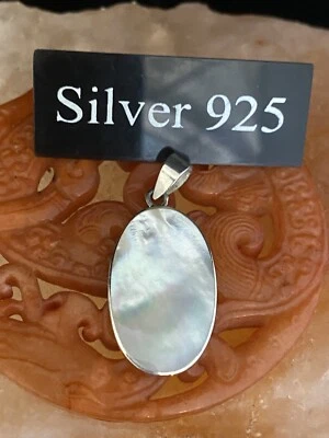 Silver And Mother Of Pearl ,,  Pendant   And Fine Silver Chain - Image 1 of 4