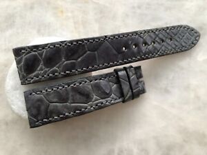 20mm/18mm Genuine Real Gray Alligator Crocodile Leather Grain Watch Strap Band