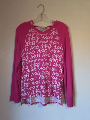 American Girl for Girls Long Sleeve Hooded Pink Shirt Top L 14/16 - Image 1 of 4