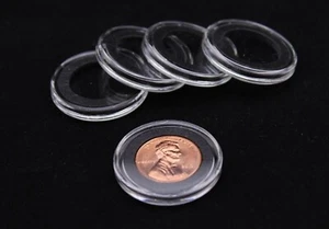 10 Genuine Airtite Coin Capsules Holder with Black Rings for Penny, 19mm - Picture 1 of 6