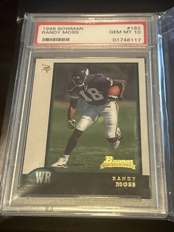 🔥 Randy Moss 1998 Bowman RC PSA 10 novato NFL Vikings Foto 1 de 1