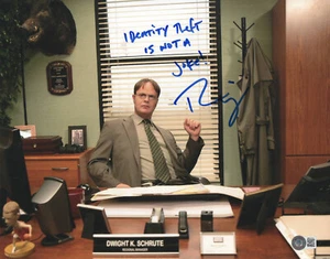 RAINN WILSON SIGNED AUTOGRAPH THE OFFICE 11X14 PHOTO BECKETT BAS DWIGHT - Picture 1 of 1