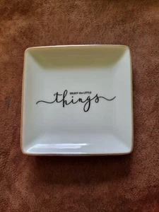 Ceramic Square Jewelry Ring Trinket Dish Tray Holder - Picture 1 of 4