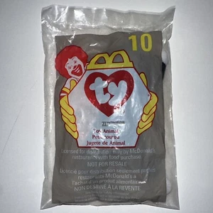 Ty McDonalds 1993 Vintage Teenie Beanie Baby schwarz Reißverschluss Katze mit Etikett - Bild 1 von 3