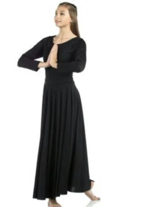 Danzcue Girls Praise Loose Fit Full Length Long Sleeve Dance Dress 6-7 - Picture 1 of 2