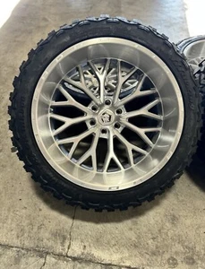 22x12 TIS 565BSM WHEELS RIMS 33” MT TIRES CHEVY GMC RAM 1500 TUNDRA TRD 6x139.7 - Picture 1 of 8