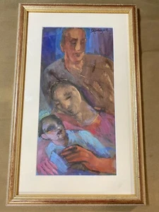 Armand Schönberger (1885 -1974) Aquarell Gemälde "Ein Familienportrait" - gerahmt - Bild 1 von 12