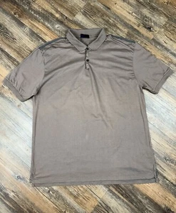 Lanvin Polo Shirt Men's XL Brown Cotton Knit Made Italy Slim Fit Stretch - Picture 1 of 10