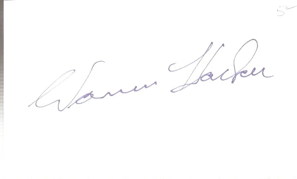 Autographed 3x5 Index Card - Warren Hacker Chicago Cubs Pitcher (d 2002) - Image 1 of 1