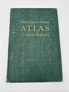 Bartholemews Advanced Atlas of Modern Geography 1950 1st Ed HC - Picture 1 of 12