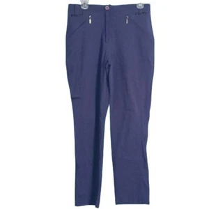 Jamie Sadock Size 10 Pants Womens Purple Button Closure High Waisted Zip Pockets - Picture 1 of 14