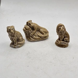 Wade Whimsies Cat's Panther Lion Tiger Miniature Figurines Set Of Three - Picture 1 of 6