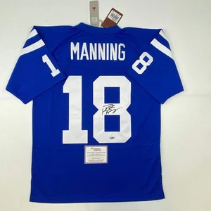 Autographed/Signed Peyton Manning Colts Authentic Blue M&N Jersey Fanatics COA - Picture 1 of 4