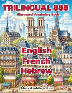 Trilingual 888 English French Hebrew Illustrated Vocabulary Book: Help your chil - Picture 1 of 1