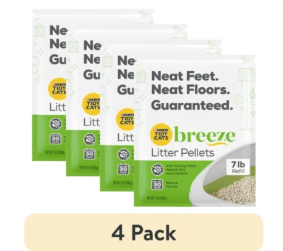 (4 pack) Purina Tidy Cats Non Clumping Cat Litter Pellets Odor Control, 7 lb