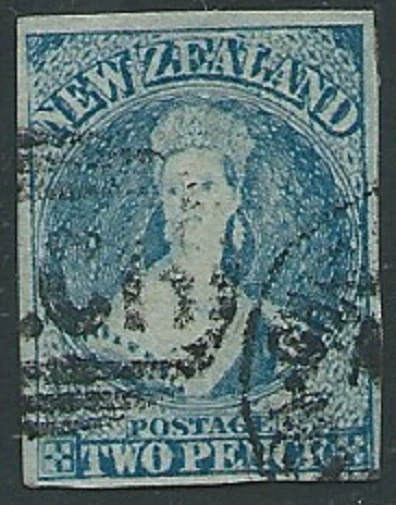 NEW ZEALAND 1862-64 FFQ 2d Blue SG38 fine used CP A2d - 4 margins..........S7224 - Image 1 of 1