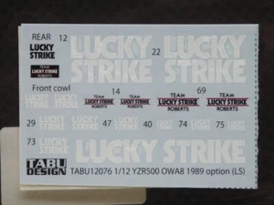 DECAL: 1/12 TAB012076 1989 LS Yamaha YZR500 Roberts OPTION DECAL - Picture 1 of 1