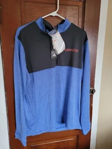 NWT Adidas Men's L Blue Gray Long Sleeve 50 UPF Lightweight Quarter Zip Pullover - Picture 1 of 6