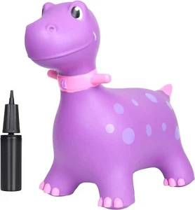 AOLIGE Dinosaur Bouncy Horse Hopper Ride On Animal Toys-Purple - Picture 1 of 6