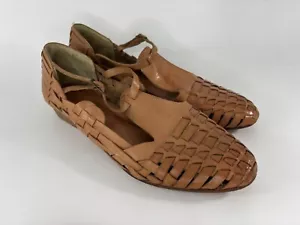 Vintage Maine Woods Woven Leather Women’s Flats Shoes Size 7 Made In Brazil - Picture 1 of 6