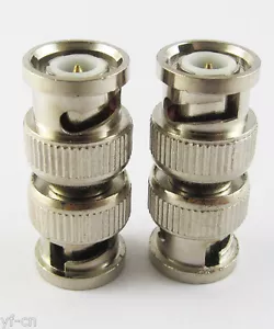 10pcs BNC Male To BNC Male Straight Coaxial RF Connector Adapter Nickel Plated - Picture 1 of 4