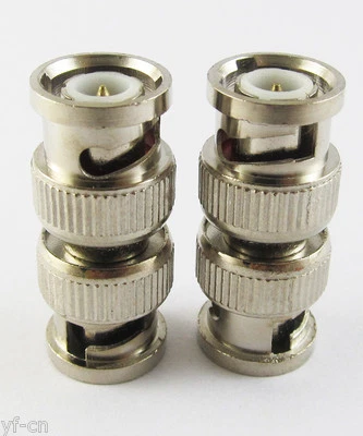 1pc BNC Male To BNC Male Straight Coaxial RF Connector Adapter Nickel Plated - Image 1 of 4