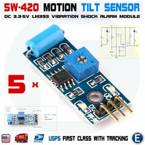 5pcs SW 420 Motion Tilt Sensor Vibration Switch Alarm Module for Arduino 3.3-5V - Picture 1 of 1