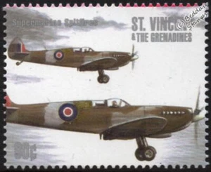 WWII RAF Supermarine SPITFIRE Aircraft Stamp #2 (1940-2000 Battle of Britain) - Picture 1 of 1