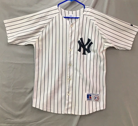 Vtg Russell Athletic MLB New York Yankees #25 Jason Giambi Jersey Size 18/20 Boy Cover