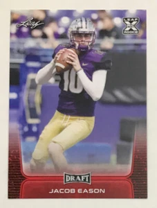 2020 Leaf Draft Football Jacob Eason Washington Huskies Red Parallel RC #12! - Picture 1 of 2