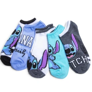 Disney Lilo & Stitch No-Show Socks 5 Pair Pack NEW - Picture 1 of 5