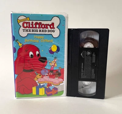 Clifford the Big Red Dog VHS Happy Birthday Clifford,4 stories Cartoon Clamshell - Image 1 of 4