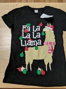 New Girls Size 6/6X Holiday Llama T-shirt By Ringspun - Picture 1 of 2